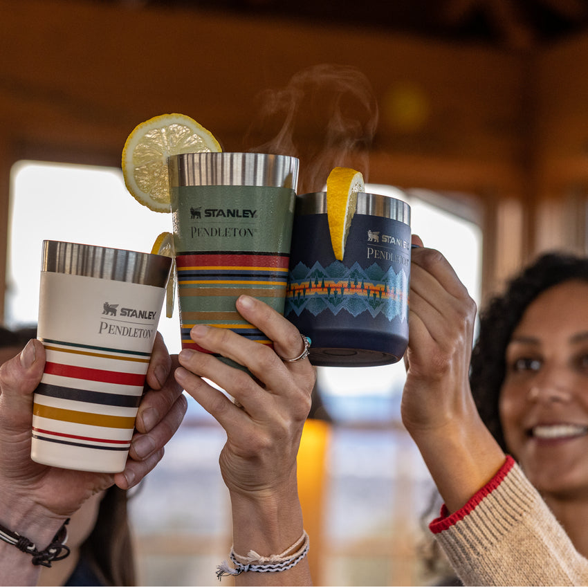 Pendleton Yakima Camp Stripe + Multi- National Park Stripe Pint 2 Pack Stacking Pint Set 2 x 0.47L