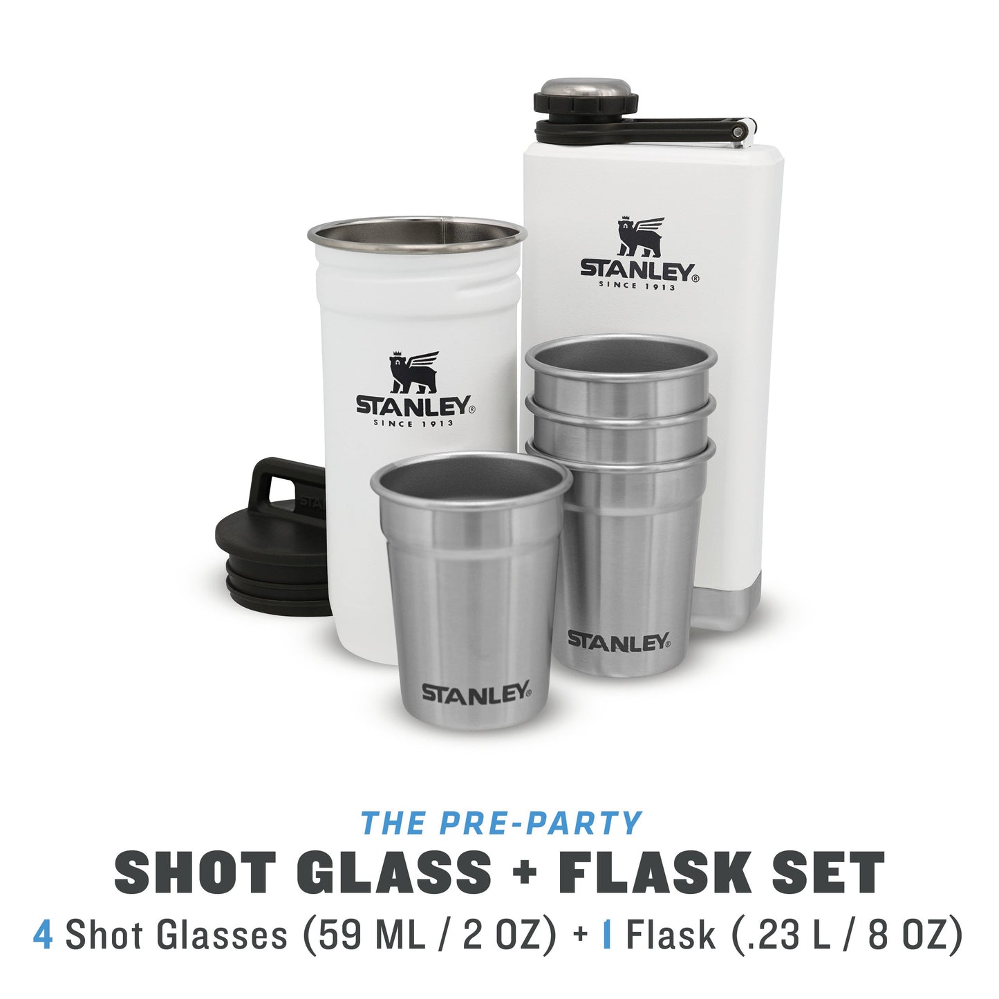 Adventure Pre-Party Shot Glass + Flask Set