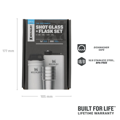 Adventure Pre-Party Shot Glass + Flask Set