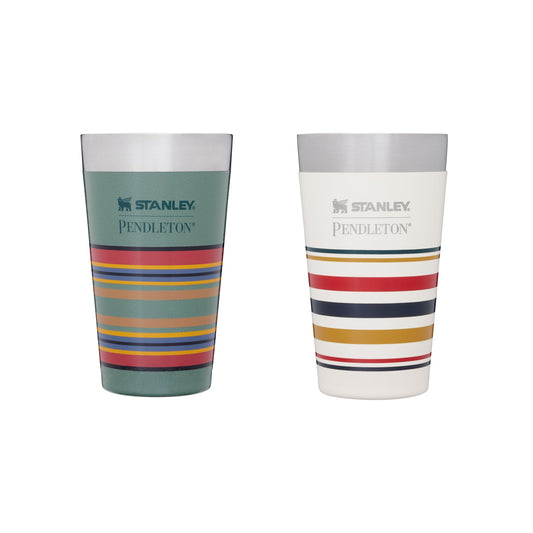 Pendleton Yakima Camp Stripe + Multi- National Park Stripe Pint 2 Pack Stacking Pint Set   2 x 0.47L