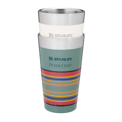 Pendleton Yakima Camp Stripe + Multi- National Park Stripe Pint 2 Pack Stacking Pint Set   2 x 0.47L