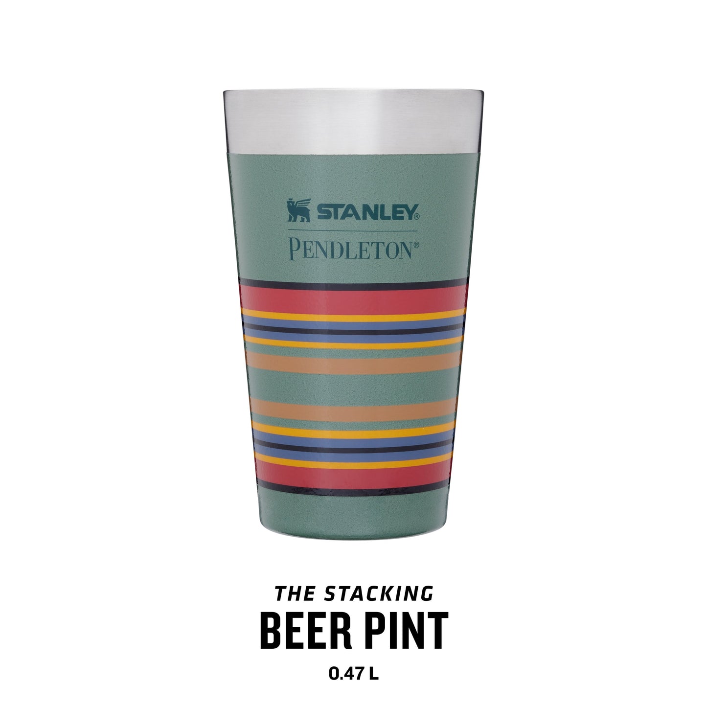 Pendleton Yakima Camp Stripe + Multi- National Park Stripe Pint 2 Pack Stacking Pint Set   2 x 0.47L