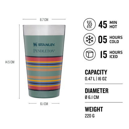 Pendleton Yakima Camp Stripe + Multi- National Park Stripe Pint 2 Pack Stacking Pint Set   2 x 0.47L